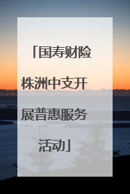 国寿财险株洲中支开展普惠服务活动