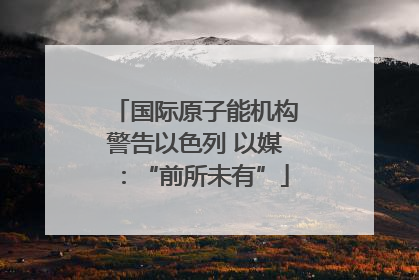国际原子能机构警告以色列 以媒：“前所未有”