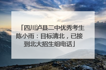 四川泸县二中优秀考生陈小雨：目标清北，已接到北大招生组电话