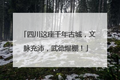 四川这座千年古城，文脉充沛，武德爆棚！