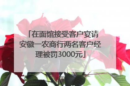 在面馆接受客户宴请 安徽一农商行两名客户经理被罚3000元