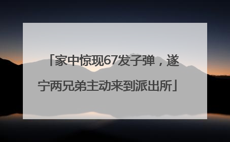 家中惊现67发子弹，遂宁两兄弟主动来到派出所