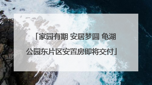 家园有期 安居梦圆 龟湖公园东片区安置房即将交付