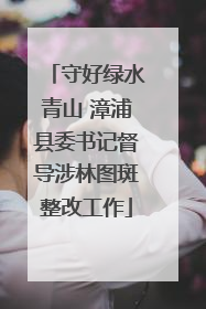 守好绿水青山 漳浦县委书记督导涉林图斑整改工作