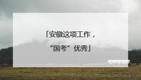 安徽这项工作，“国考”优秀
