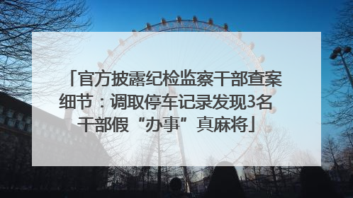 官方披露纪检监察干部查案细节：调取停车记录发现3名干部假“办事”真麻将