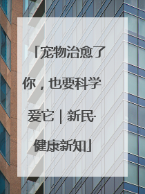 宠物治愈了你，也要科学爱它｜新民·健康新知