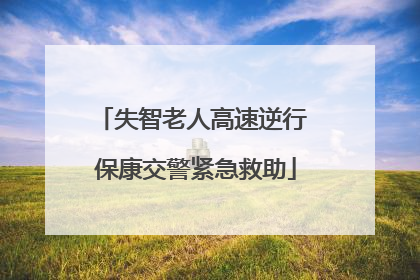 失智老人高速逆行 保康交警紧急救助