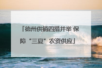 德州供销四措并举 保障“三夏”农资供应