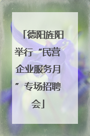 德阳旌阳举行“民营企业服务月”专场招聘会