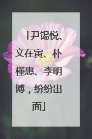 尹锡悦、文在寅、朴槿惠、李明博，纷纷出面