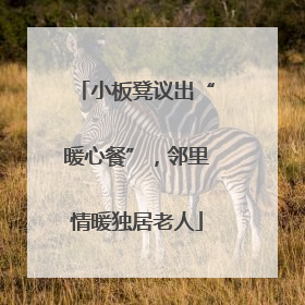 小板凳议出“暖心餐”，邻里情暖独居老人