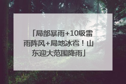 局部暴雨+10级雷雨阵风+局地冰雹！山东迎大范围降雨