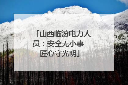 山西临汾电力人员：安全无小事 匠心守光明