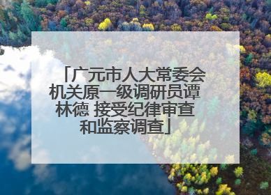 广元市人大常委会机关原一级调研员谭林德 接受纪律审查和监察调查