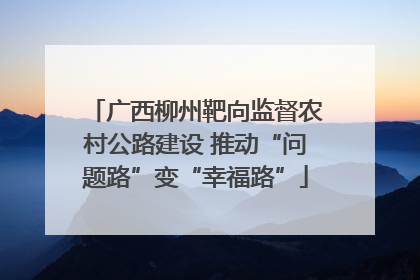 广西柳州靶向监督农村公路建设 推动“问题路”变“幸福路”