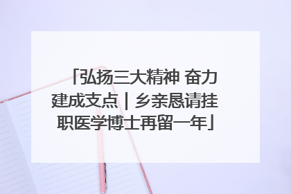 弘扬三大精神 奋力建成支点｜乡亲恳请挂职医学博士再留一年