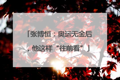 张博恒：奥运无金后，他这样“往前看”