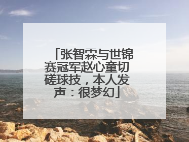 张智霖与世锦赛冠军赵心童切磋球技，本人发声：很梦幻