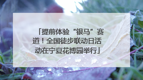 提前体验“银马”赛道！全国徒步联动日活动在宁夏花博园举行