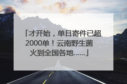 才开始，单日寄件已超2000单！云南野生菌火到全国各地……