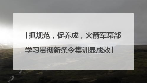抓规范，促养成，火箭军某部学习贯彻新条令集训显成效