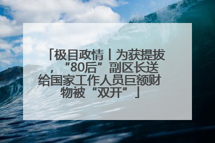 极目政情丨为获提拔，“80后”副区长送给国家工作人员巨额财物被“双开”