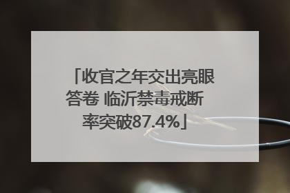 收官之年交出亮眼答卷 临沂禁毒戒断率突破87.4%