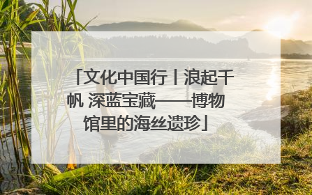 文化中国行丨浪起千帆 深蓝宝藏——博物馆里的海丝遗珍