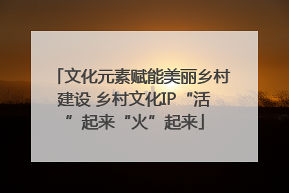 文化元素赋能美丽乡村建设 乡村文化IP“活”起来“火”起来