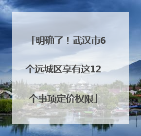 明确了！武汉市6个远城区享有这12个事项定价权限