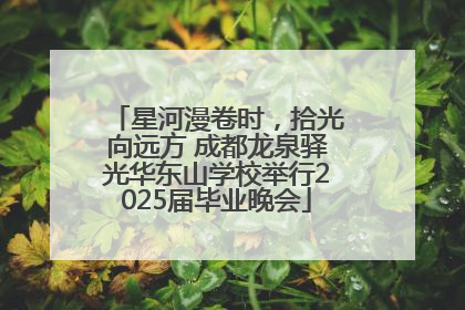 星河漫卷时，拾光向远方 成都龙泉驿光华东山学校举行2025届毕业晚会