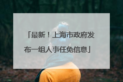 最新！上海市政府发布一组人事任免信息