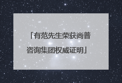有范先生荣获尚普咨询集团权威证明
