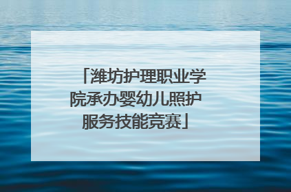 潍坊护理职业学院承办婴幼儿照护服务技能竞赛