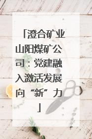 澄合矿业山阳煤矿公司：党建融入激活发展向“新”力