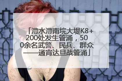 澧水澧南垸大堤K8+200处发生管涌，500余名武警、民兵、群众——通宵达旦战管涌