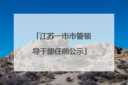 江苏一市市管领导干部任前公示