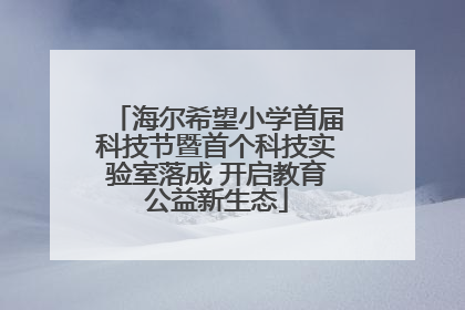 海尔希望小学首届科技节暨首个科技实验室落成 开启教育公益新生态