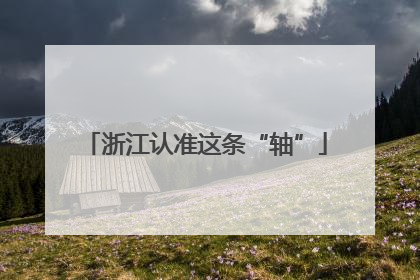 浙江认准这条“轴”