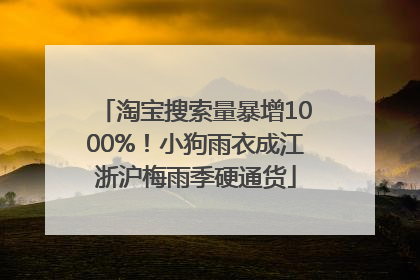 淘宝搜索量暴增1000%！小狗雨衣成江浙沪梅雨季硬通货