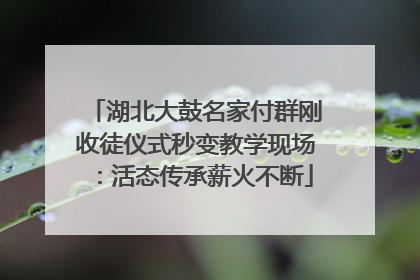 湖北大鼓名家付群刚收徒仪式秒变教学现场：活态传承薪火不断