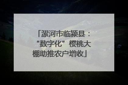 漯河市临颍县：“数字化”樱桃大棚助推农户增收