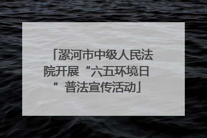 漯河市中级人民法院开展“六五环境日”普法宣传活动