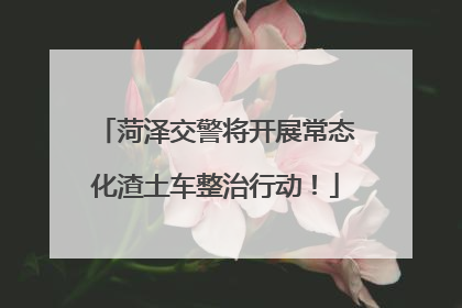 菏泽交警将开展常态化渣土车整治行动！