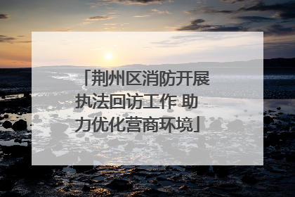 荆州区消防开展执法回访工作 助力优化营商环境