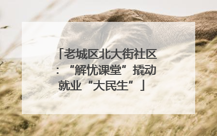 老城区北大街社区：“解忧课堂”撬动就业“大民生”