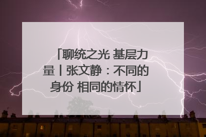 聊统之光 基层力量丨张文静：不同的身份 相同的情怀