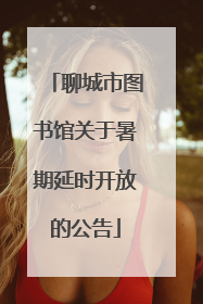 聊城市图书馆关于暑期延时开放的公告