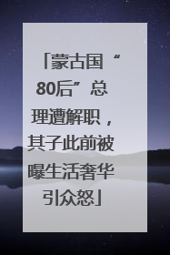 蒙古国“80后”总理遭解职，其子此前被曝生活奢华引众怒